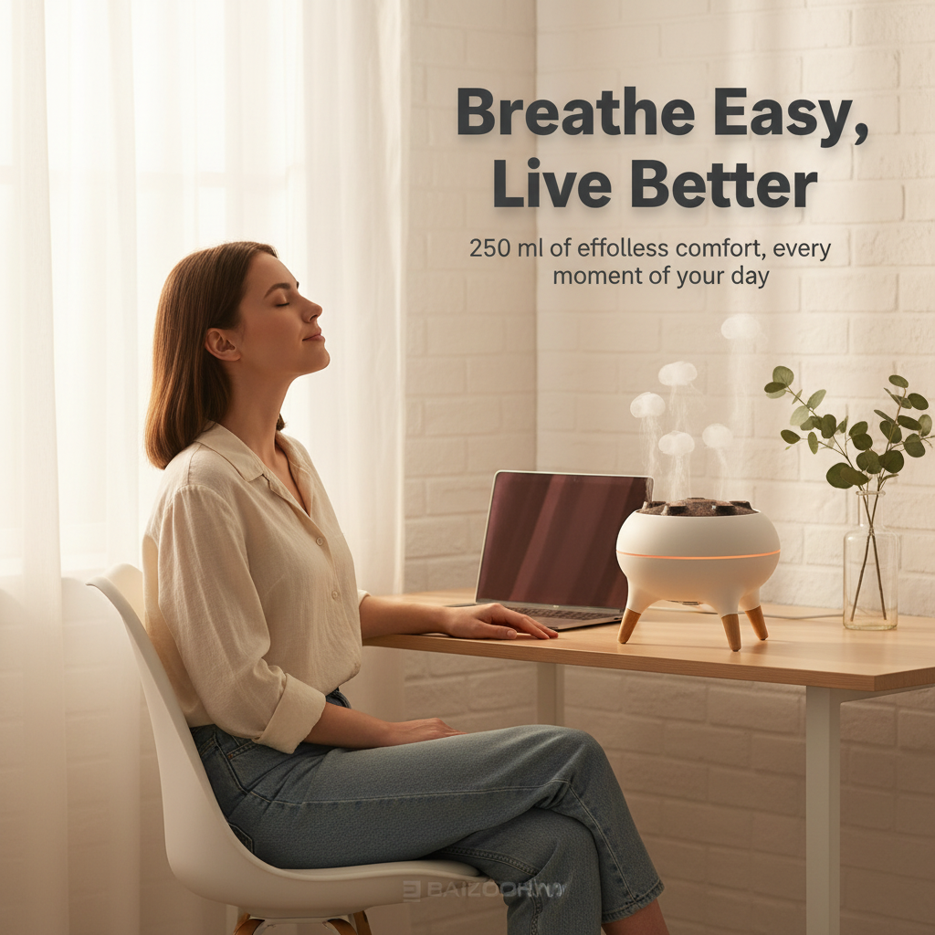 Dynamic Jellyfish Air Humidifier 250ml Essential Oil Diffuser Remote Control Bedroom Humidifier With 7 Colorful Night Lights